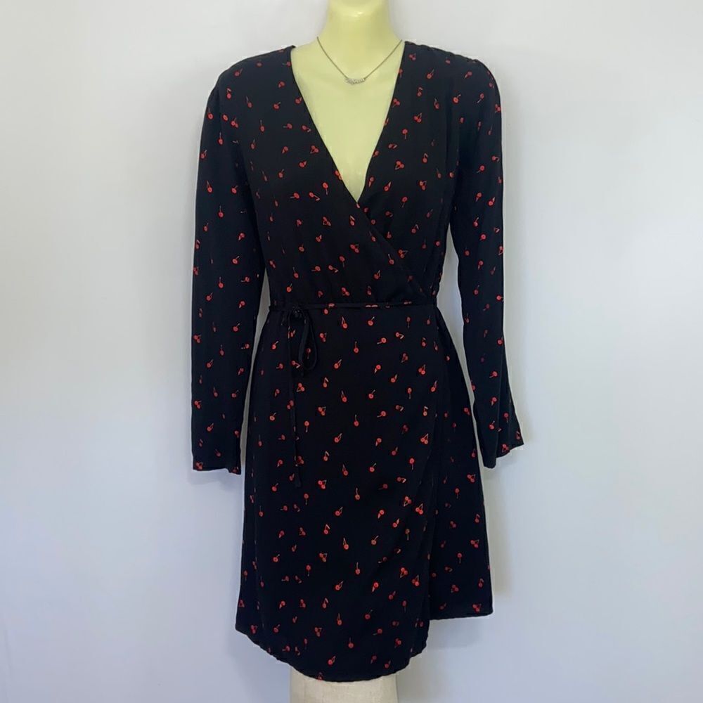 Rails Dress “Lola Metallic Cherries” Wrap Style Nwot Sz Xs
